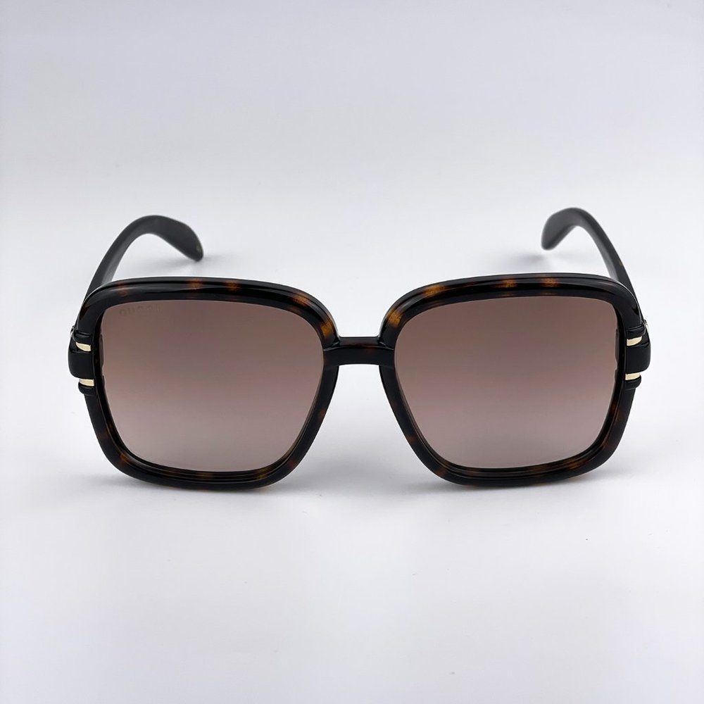 Gucci GG1066S 002 Sunglasses Havana Brown Gradient Butterfly Women - Picture 5 of 10